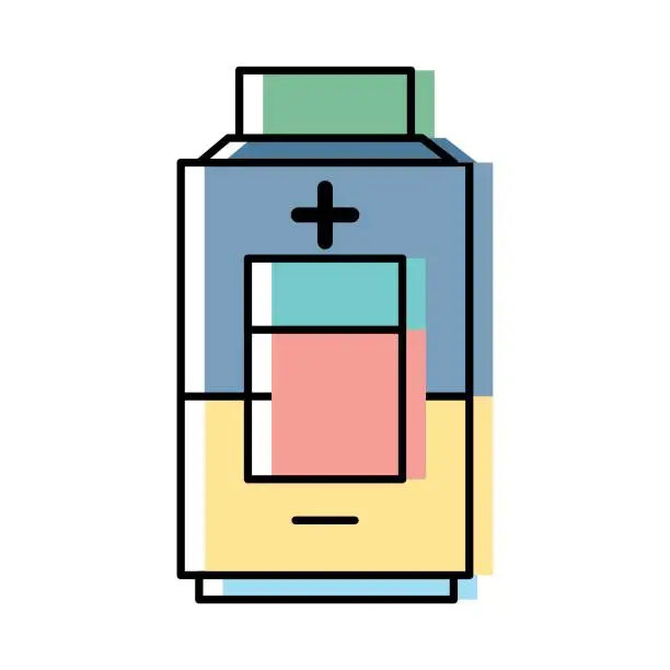 Vector illustration of technology battery power low with digital indicador