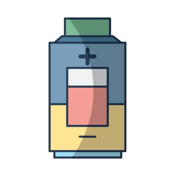 Vector illustration of technology battery power low with digital indicador