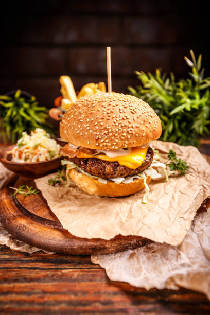 istock Cheese burger with grilled patty 804272894