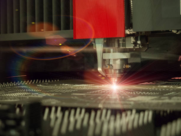 istock CNC laser cutting metal sheet 804287524