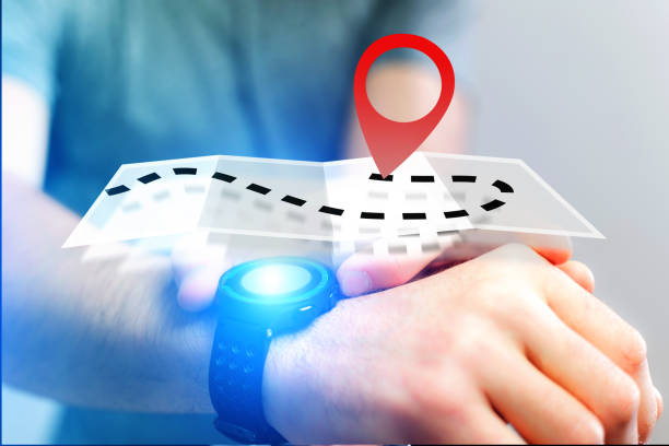 istock Concept of finding an itinerary on an online map - Technology concept 804297692