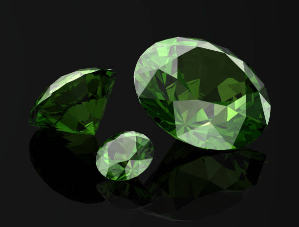 istock Peridot jewel on black background.3D illustration 804299520