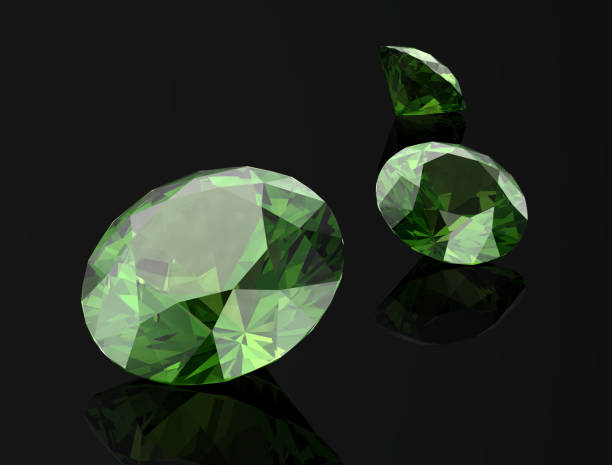 istock Peridot jewel on black background.3D illustration 804301762