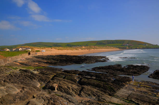 istock Croyde Devon UK from rocky end of popular sandy beach 804302226