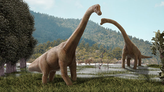 scene of the giant dinosaur in graphic on forest blackground
