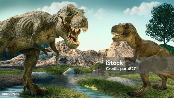 Dinosaurs Stock Photo - Download Image Now - Dinosaur, Tyrannosaurus Rex, Jurassic