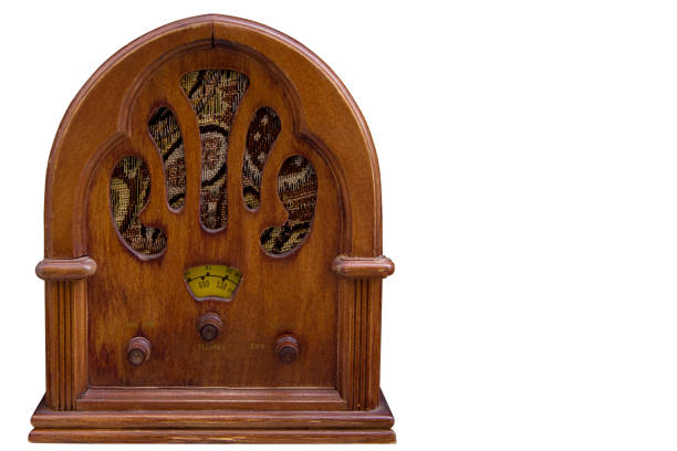 istock Isolated vintage radio on white background 804309368