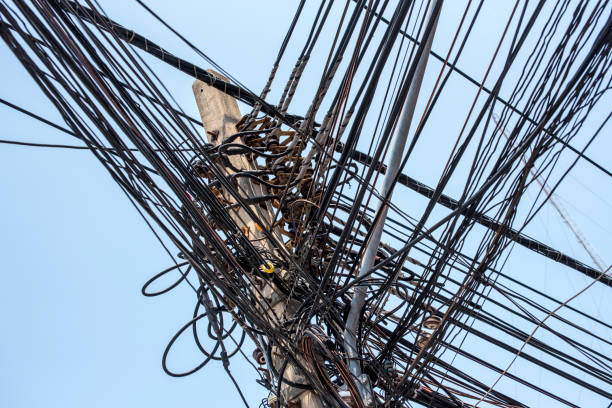 istock Typical tangle of power lines in Bangkok,Thailand. 804309624