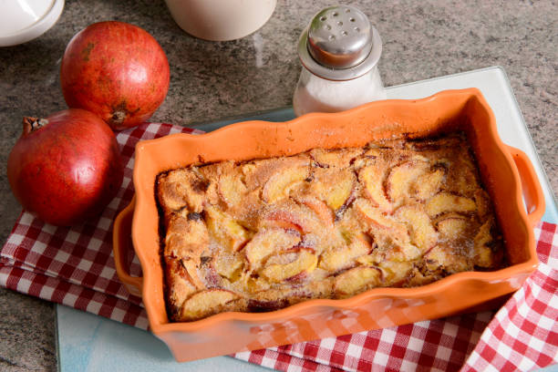 istock Clafoutis with peaches in an orange dish 804316296