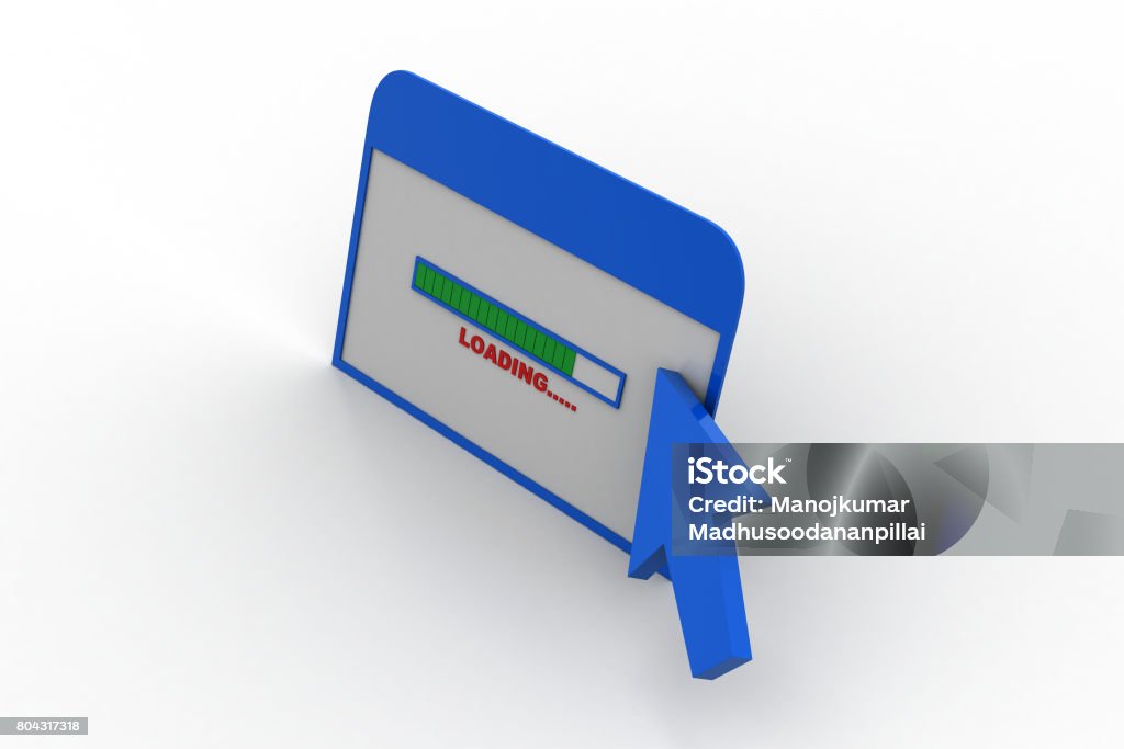 Web Page Showing Loading Screen With Arrow Pointer Stock Photo ...