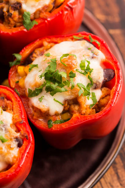 istock Stuffed peppers with meat, kidney beans and corn 804347172