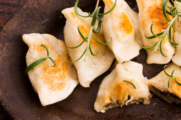 istock Polish pierogi filled with cabbage and mushrooms 804353900