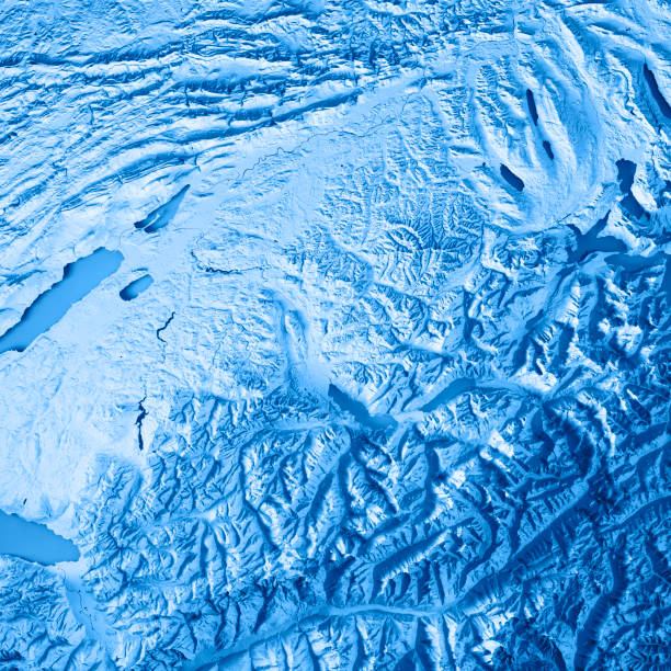 istock Bern Canton Switzerland 3D Render Topographic Map Blue 804353910