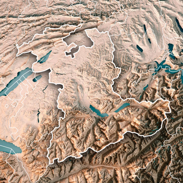 istock Bern Canton Switzerland 3D Render Topographic Map Neutral Border 804354144
