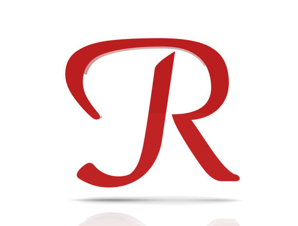 3d shiny red letter collection - R