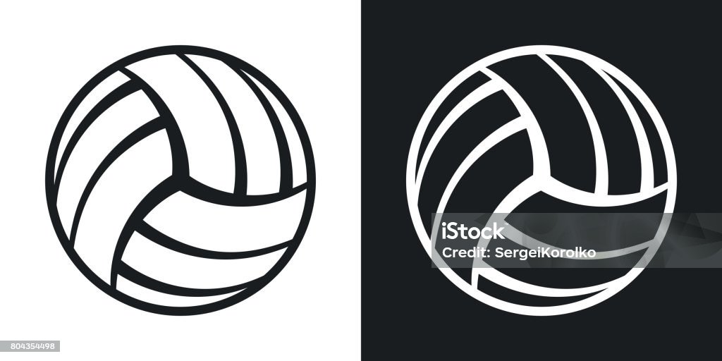 Icono de bola de voleibol de vector. Versión de dos tonos - arte vectorial de Pelota de vóleibol libre de derechos