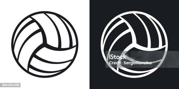 Icône De Vecteur Volley Ball Version Bicolore Vecteurs libres de droits et plus d'images vectorielles de Ballon de volley - Ballon de volley, Volley-ball, Vectoriel