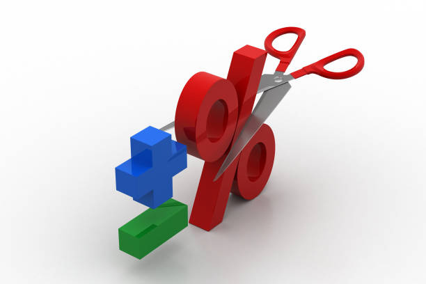 istock Scissor cut the percentage sign 804358626