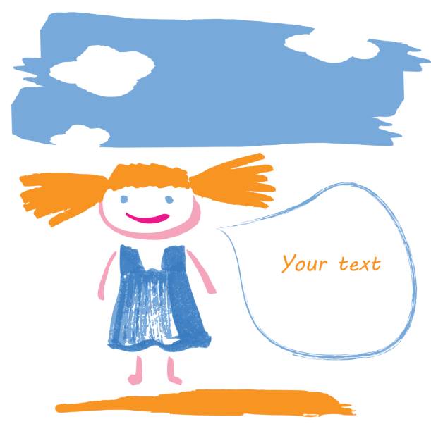 istock Background, child, doodle, sketch, reindeers, girl, ink, brush, hand drawing, 804358692