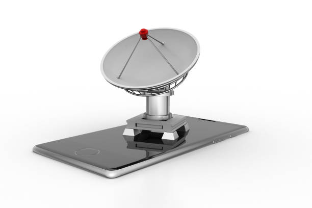 istock Creative concept icon of satellite dish for mobile application 804359140