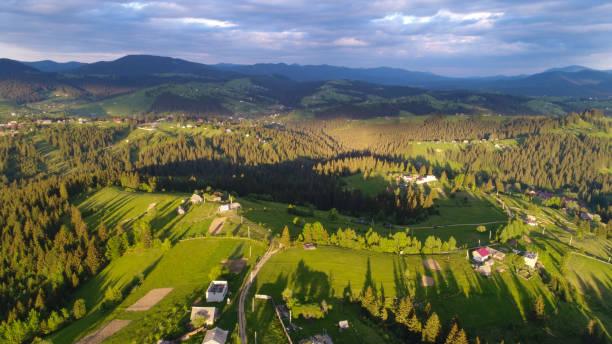 istock Mountain village landscape in Carpatian 804373636