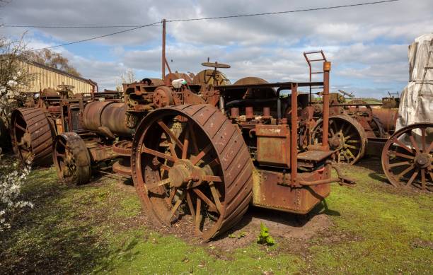 istock Old, rusty steam traction engines, England 804384688