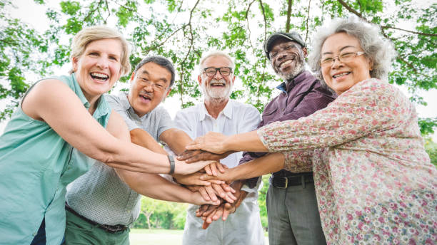 Group Of Senior Retirement Exercising Togetherness Concept