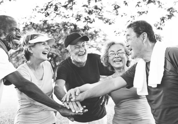 istock Group Of Senior Retirement Exercising Togetherness Concept 804385036