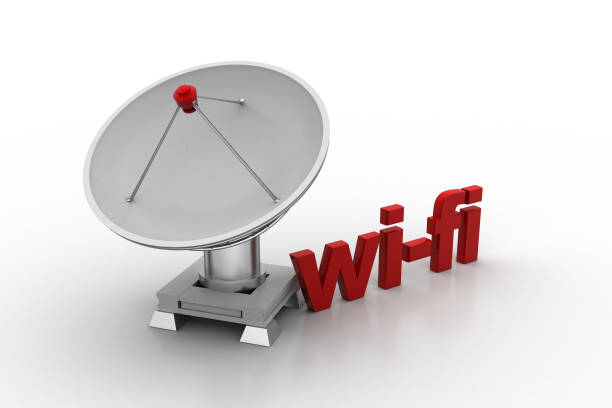 istock Creative concept icon of satellite dish for wi-fi signal 804385194