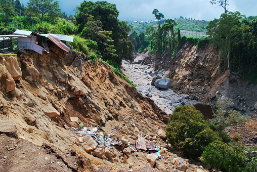 Landslide and soil erosion, a down slope movement of mass of earth, debris or rock down a slope due to the action of external forces such as rainfall, earthquakes, anthropocentric activities etc.