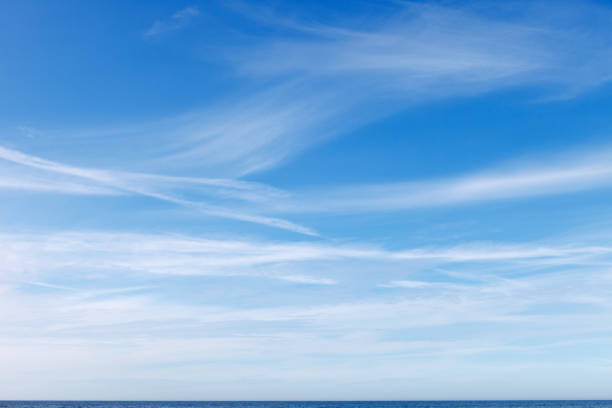 istock beautiful blue sky with white Cirrus clouds 804410844