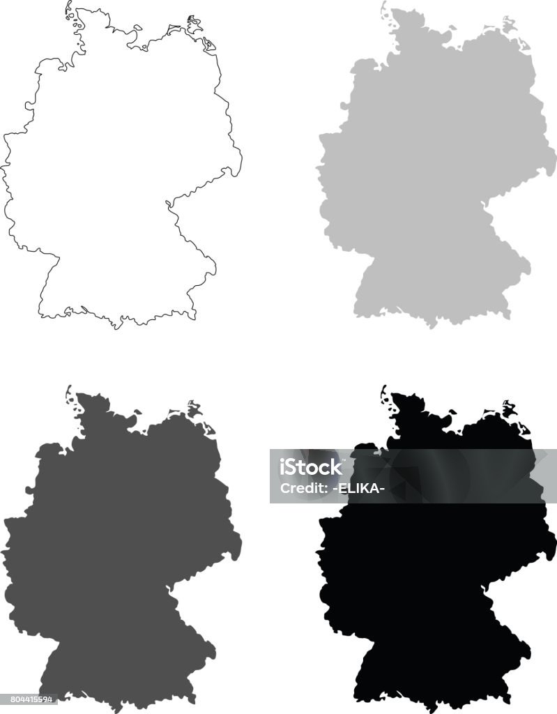 Germany Block Map Germany Maps Stock Illustration - Download Image Now - Berlin, Black ...