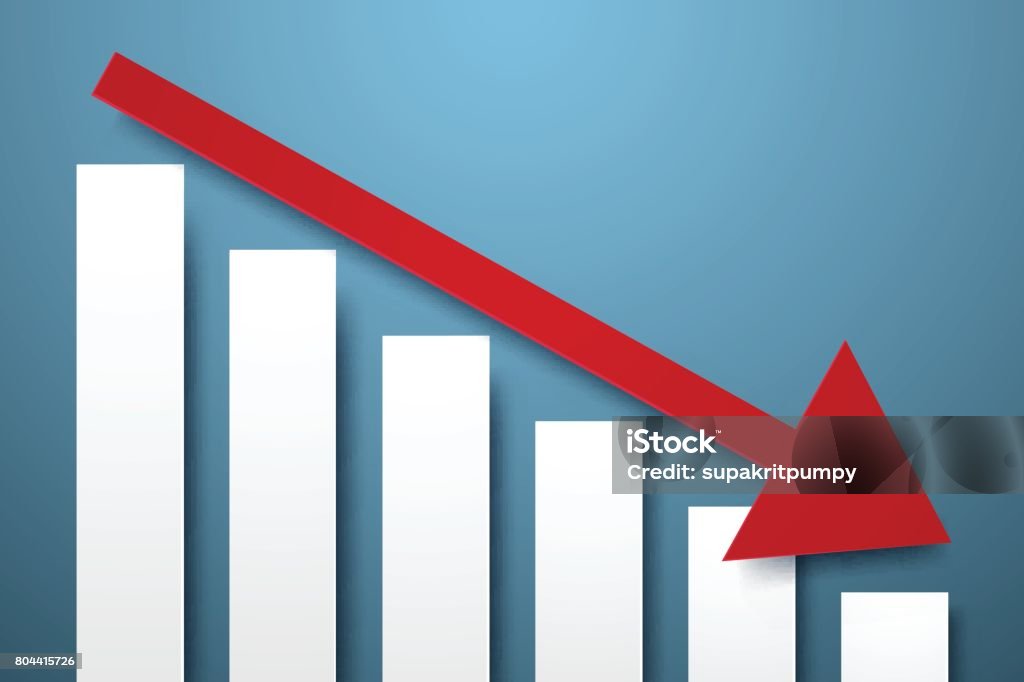 Down Right Graph Graph Down Concept Stock Illustration - Download Image Now - Analyzing ...
