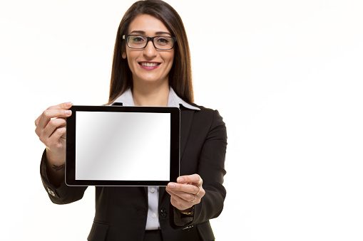 Businesswoman Showing Digital Tablet