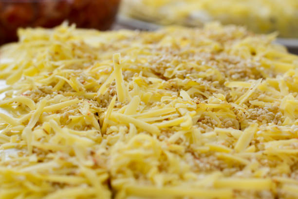 istock Close up of salt cake with yellow cheese 804436120
