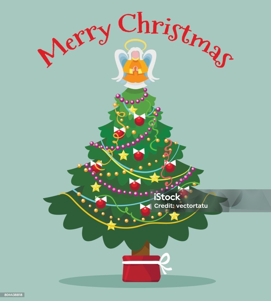 Cây Thông Noel Với Thiệp Cổ Tích Topper Hình minh họa Sẵn có - Tải ...