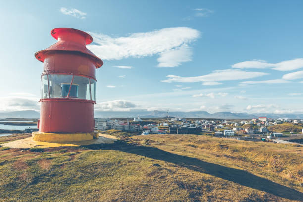 istock Red Lighthouse above Stykkisholmur, Iceland 804439968