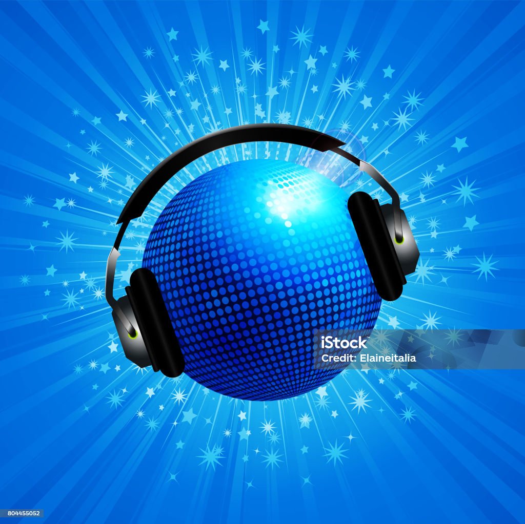 Nouveau 3d Boule De Disco Bleu Avec Casque Découte Sur Rafale Étoile  Vecteurs libres de droits et plus d'images vectorielles de Arts Culture et  Spectacles - iStock