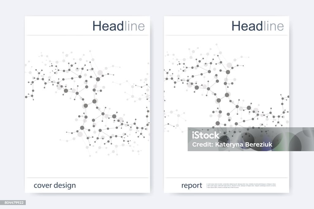 Scientific Brochure Design Template Vector Flyer Layout Molecular ...