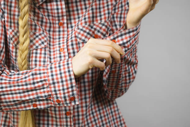 red plaid shirt on white bachground