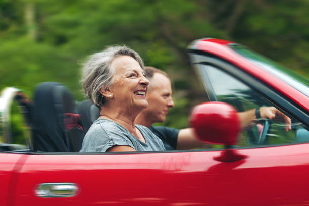 istock Mother and son in a convertible 804495716