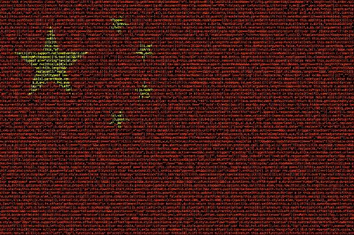 Chinese flag composed of dense computer code cybersecurity programming concept
