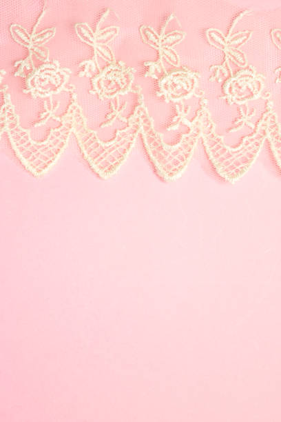 istock White Vintage Lace on Pink Background 804501326