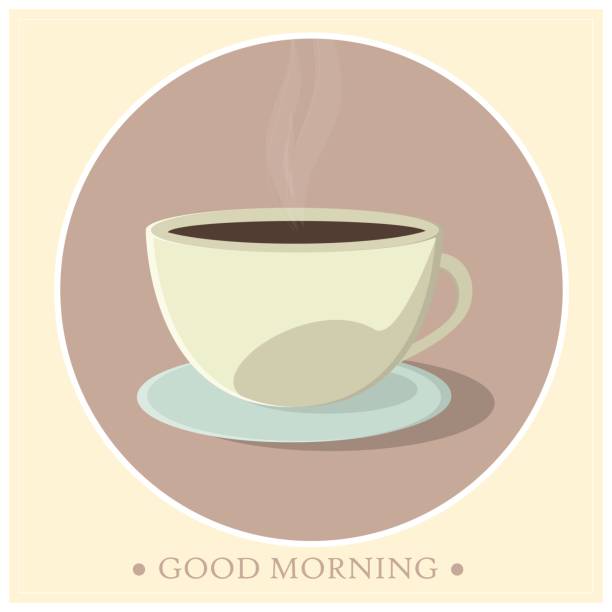 istock Cup of hot coffee on a saucer. Vector illustration 804533094