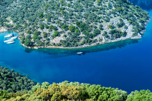 istock Boat in Gocek bay from Fethiye, Turkey 804544378