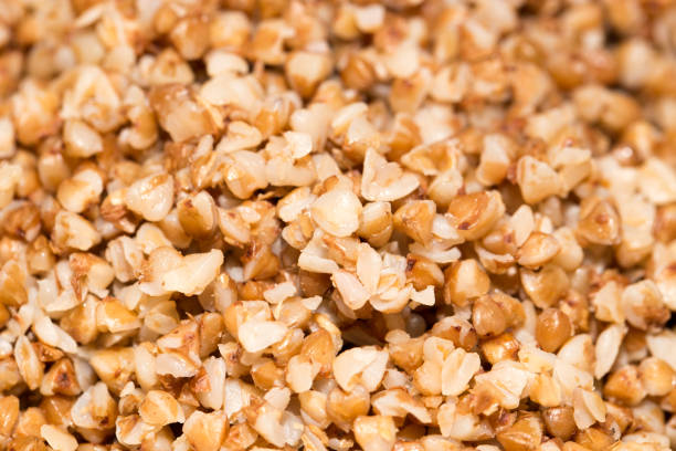 istock buckwheat groats as background. close 804551672