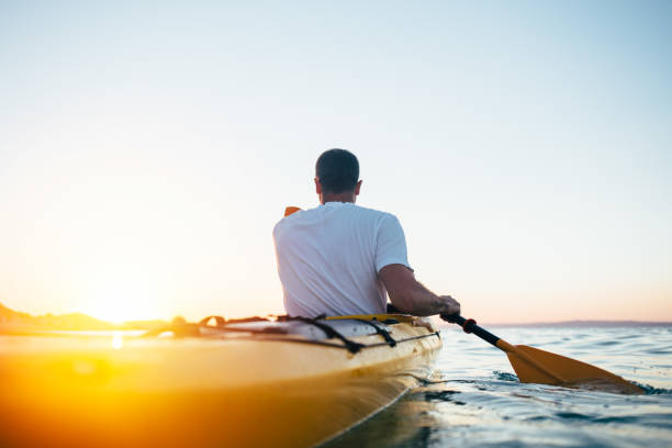istock Man paddling the kayak 804595426