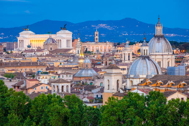istock View of Rome from Castel Sant'Angelo at blue hour 804595558