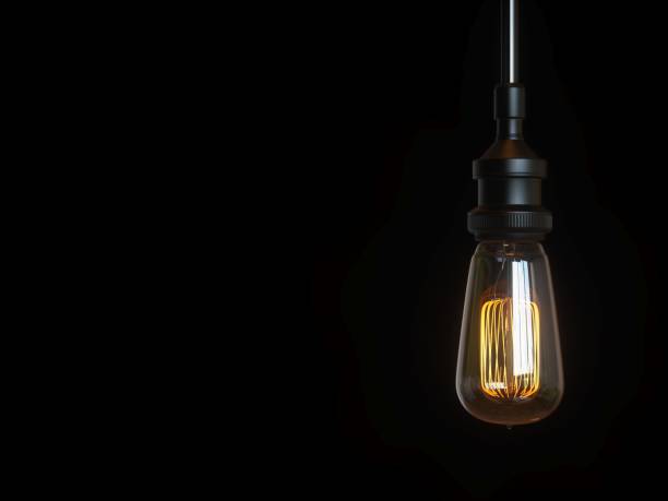 istock 3D Rendering Vintage Light Bulb isolated on black background 804607872