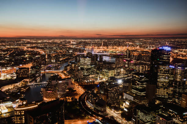 Arial view of Melbourne, Australia. Shot from the Eureka Skydeck.